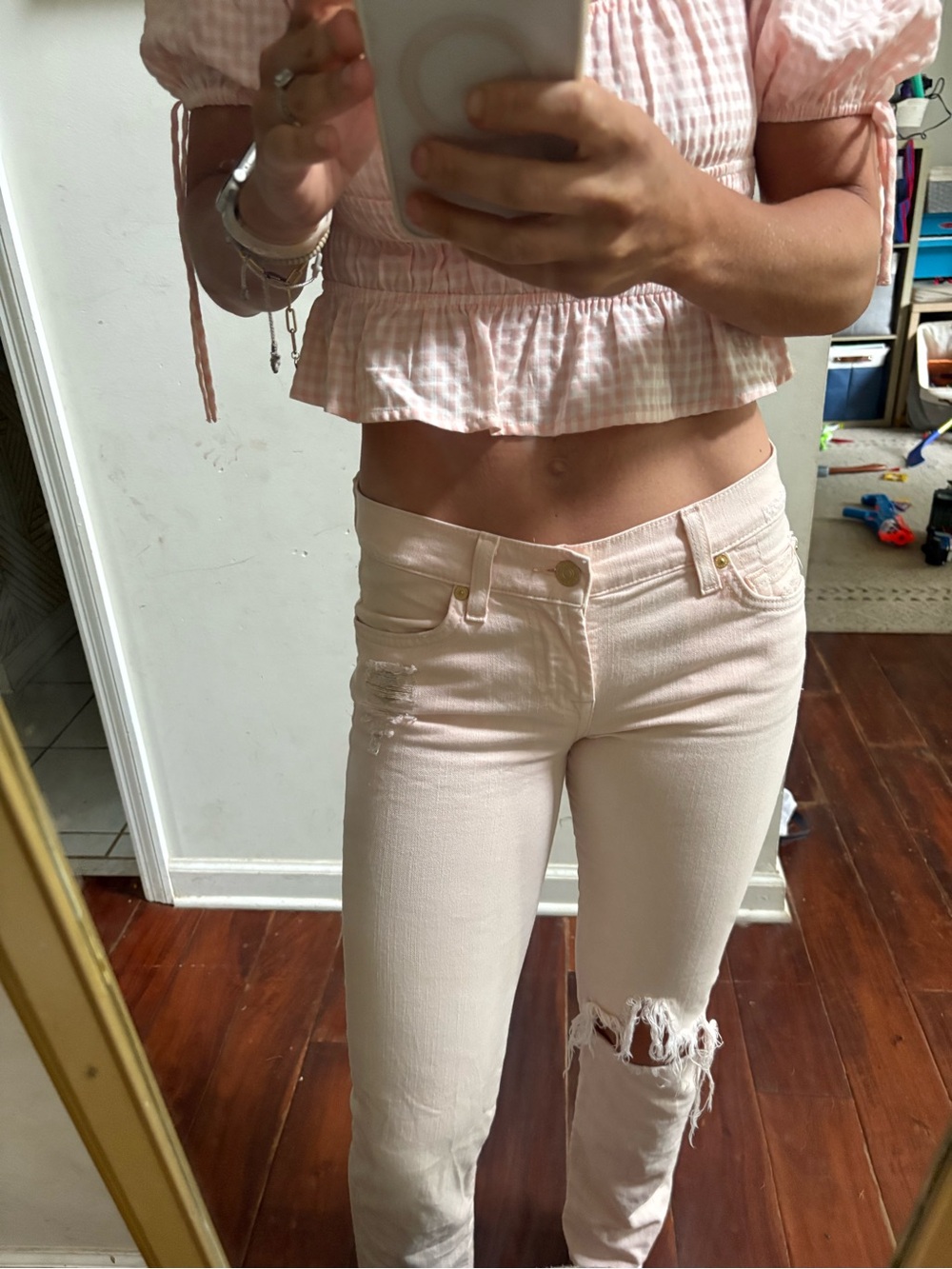 7 For All Mankind Pale Pink Jeans